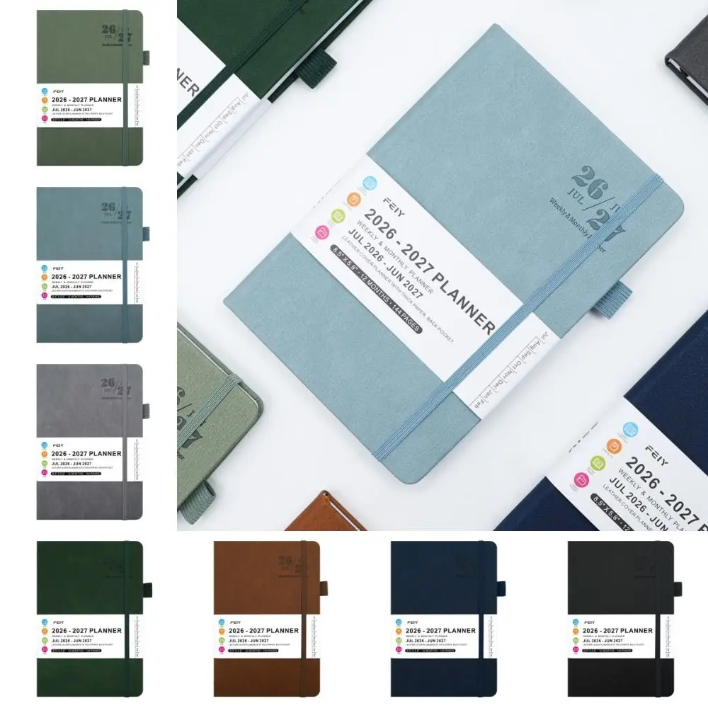 

A5 2026-2027 Schedule Book English Convenient Agenda Planner Notebook Thick Paper Multi Functional Time Management Planner