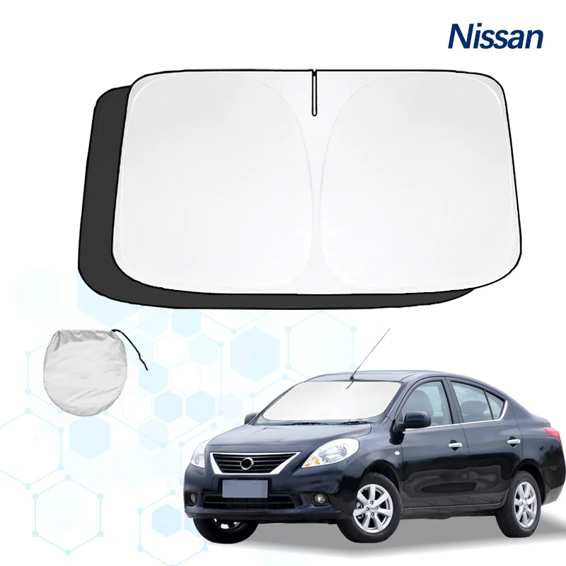 Car Windshield Sun Shade For Nissan sunny Sunshade Summer Visor Protector Foldable Blocks UV Rays Protection Accessories