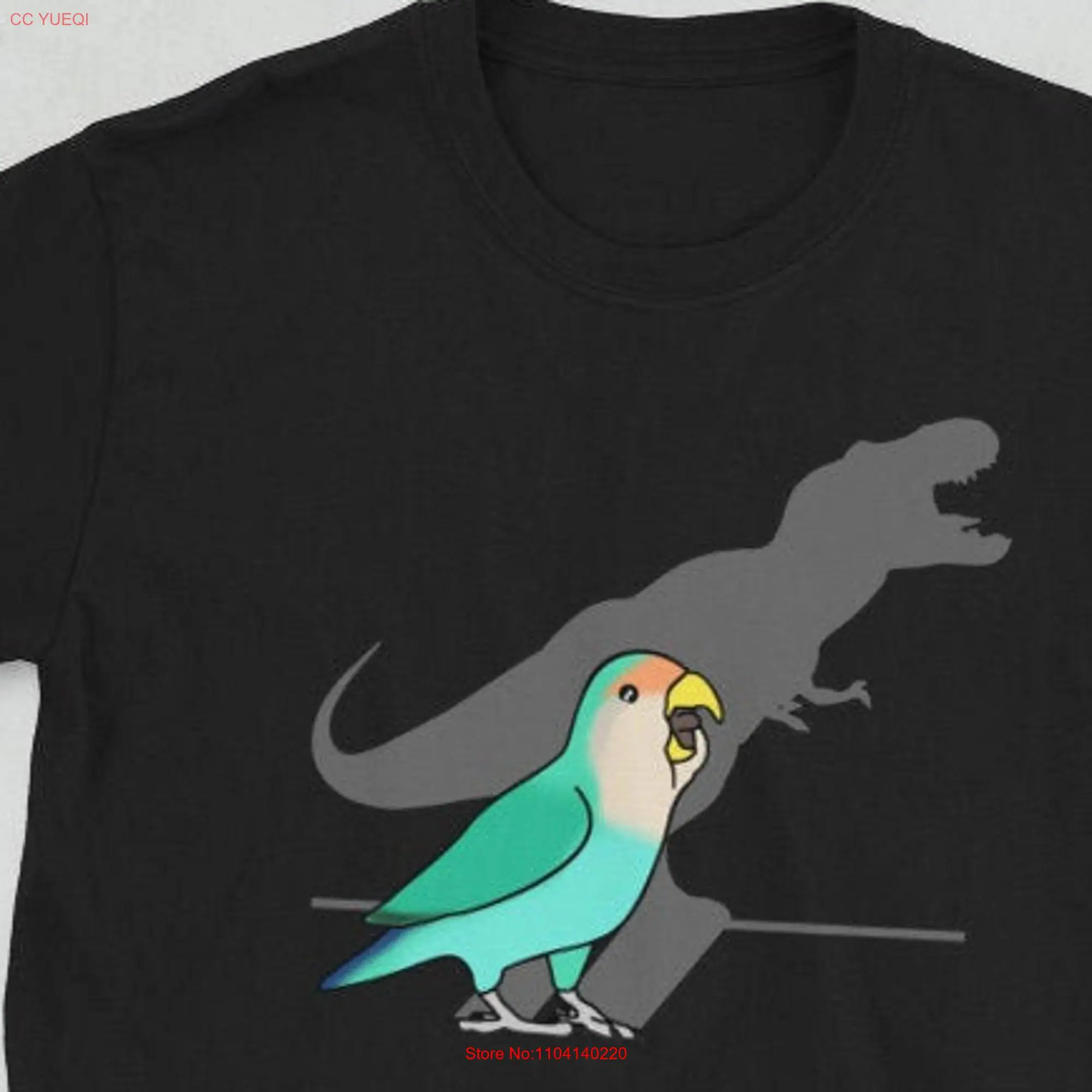 Funny T Rex Shadow Dutch blue lovebird Shirt Peach faced apparel Parrot Lover Birb Memes Clothes Bird Clothing