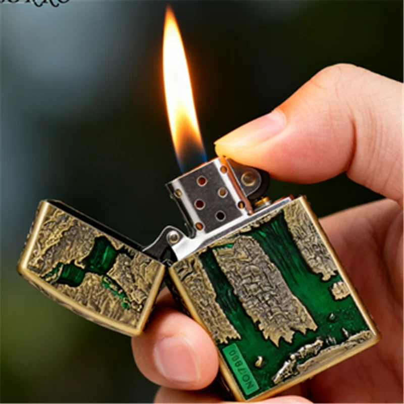 

ZORRO ZK37 High Mountain Water Carving Retro Windproof Lighter Personalized Creative Relief Painting