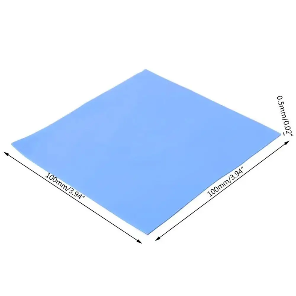 1 ชิ้นใหม่ 0.5 มิลลิเมตรความหนาซิลิโคน Pad ฮีทซิงค์ 100x100x0.5 มิลลิเมตรสีฟ้าแผ่นความร้อน Non - Conductive Cooling Pad สําหรับแล็ปท็อป CPU GPU