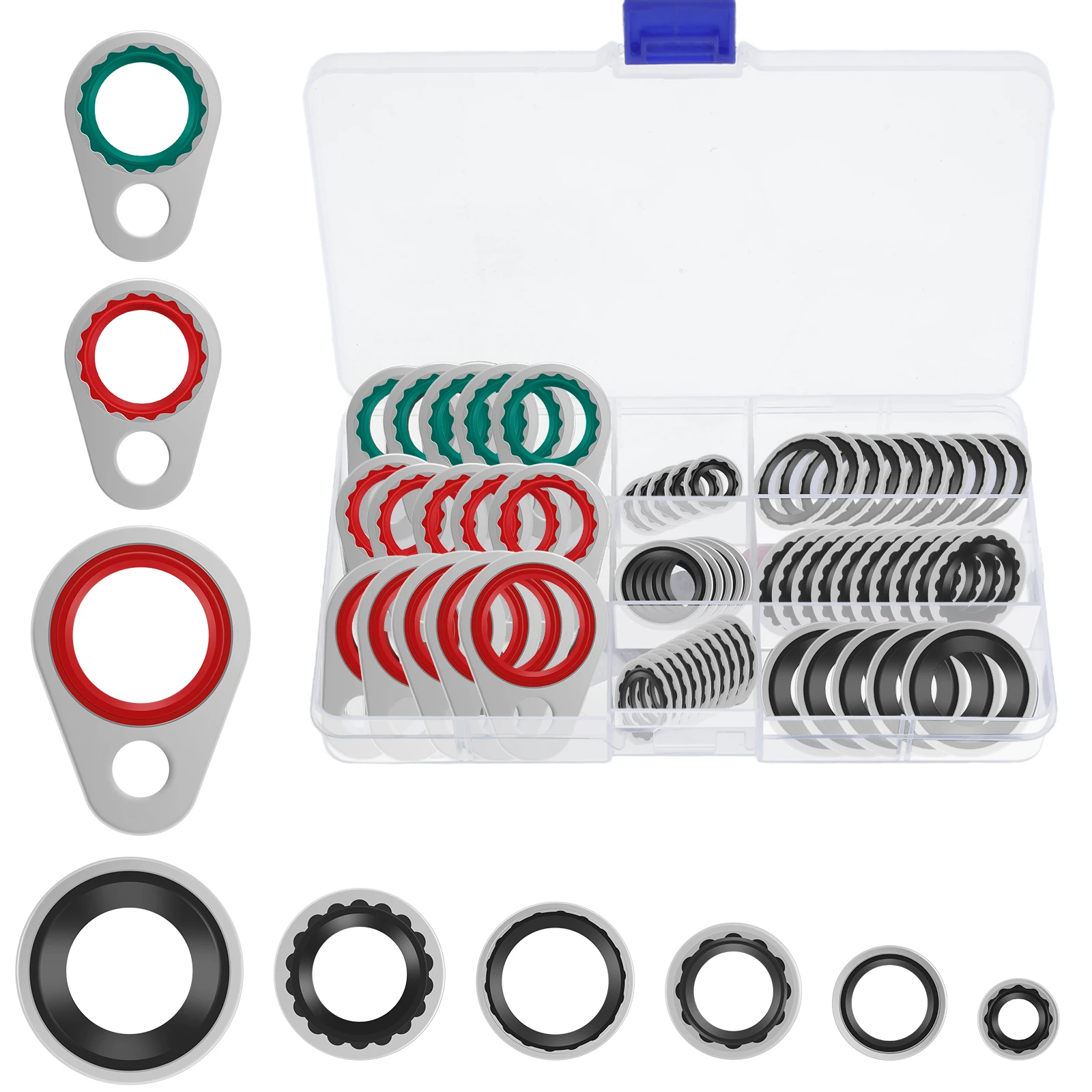 45/60 peças juntas de válvula de expansão kit de junta ac de carro juntas de compressor 6/9 tamanhos juntas de vedação para ar automotivo e veículos