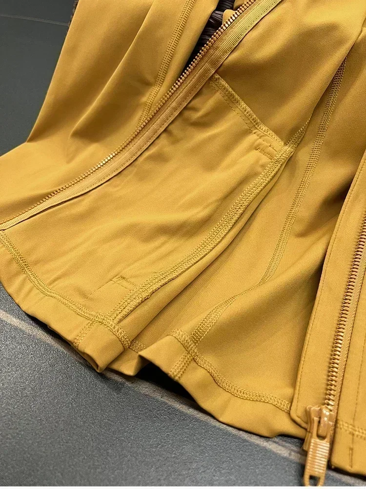 Lemon-Veste de yoga pour femme, manteau à capuche avec fermeture éclair, sweats à capuche avec trou pour le pouce, haut de sport, entraînement de gym, course à pied