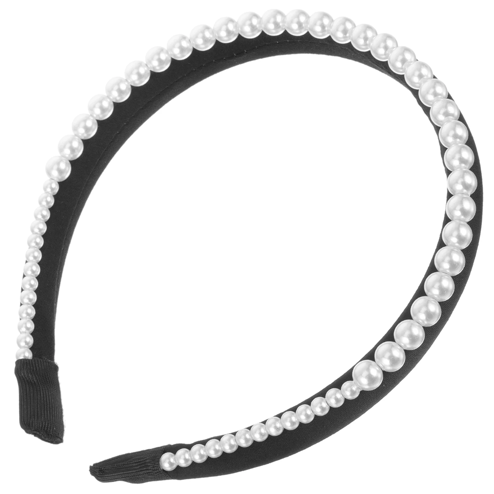 

Pearl Headb s Women Bridal Hair Accessories Wedding Girl Imitation Pearls Satin Double Layer Comfortable All Hair Types Elegant