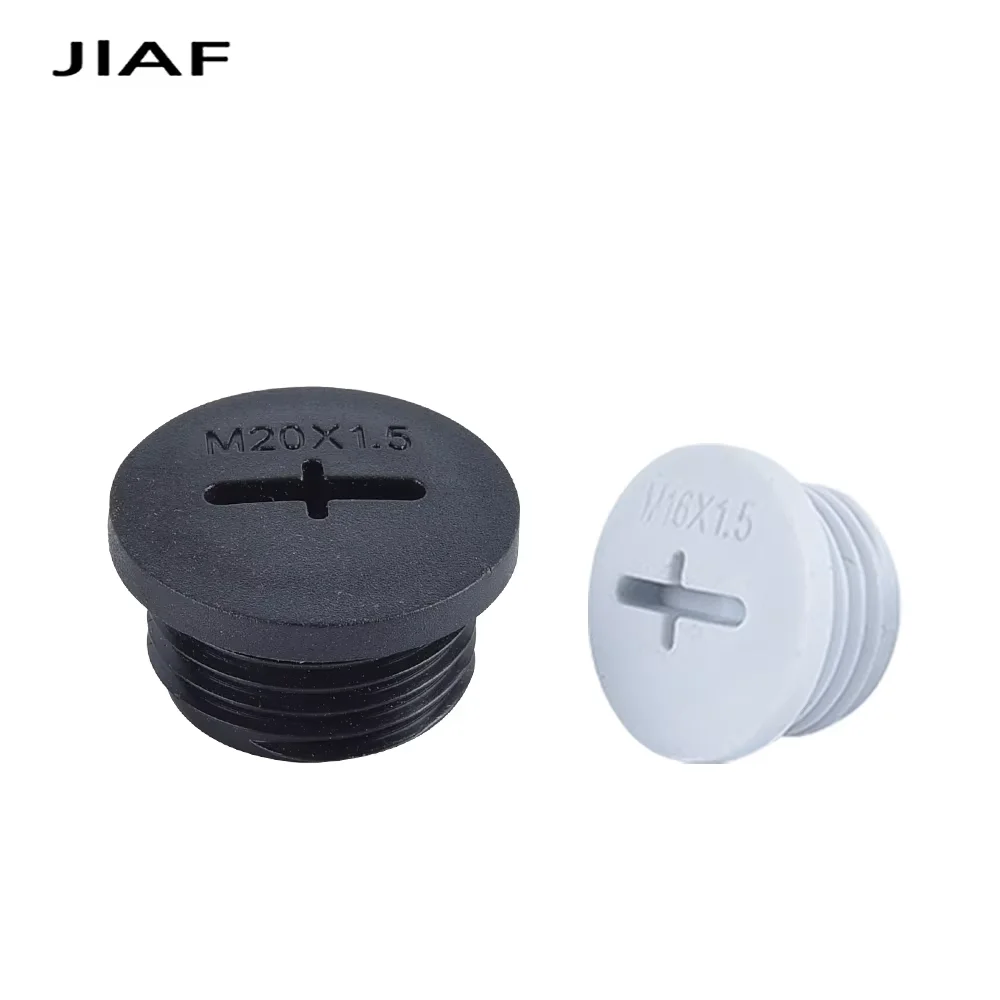 10PCS High Quality Cross Shaped Nylon Waterproof Threaded Hole Plugs Black White M16X1.5 M20X1.5 M22X1.5 M25X1.5