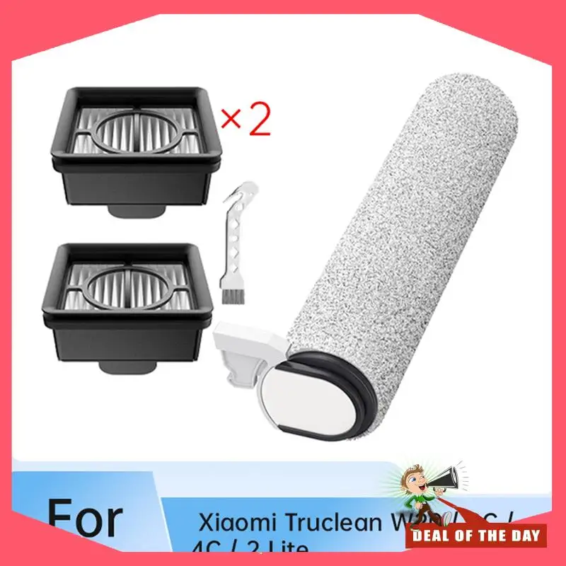 تسليم 24 ساعة لـ Xiaomi Tru Clean W20/2C/4C/2 Lite فرشاة دوارة بديلة وفلتر لملحقات المكنسة الكهربائية الرطبة/الجافة