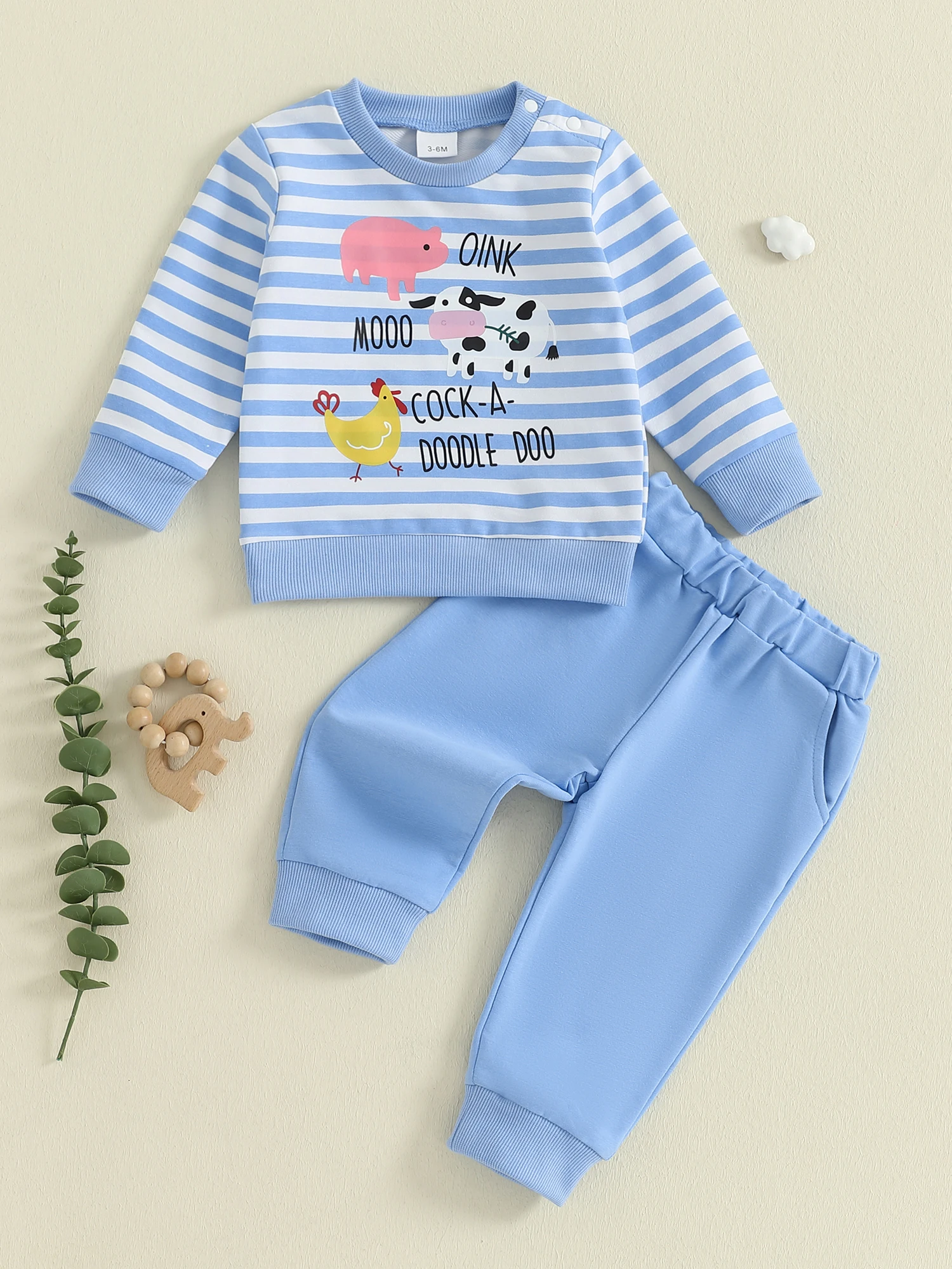 

Комплект из двух предметов для маленьких девочек, комплект из топа с короткими рукавами и круглым вырезом с принтом кролика, утки, овцы и шорт с завязками на талии