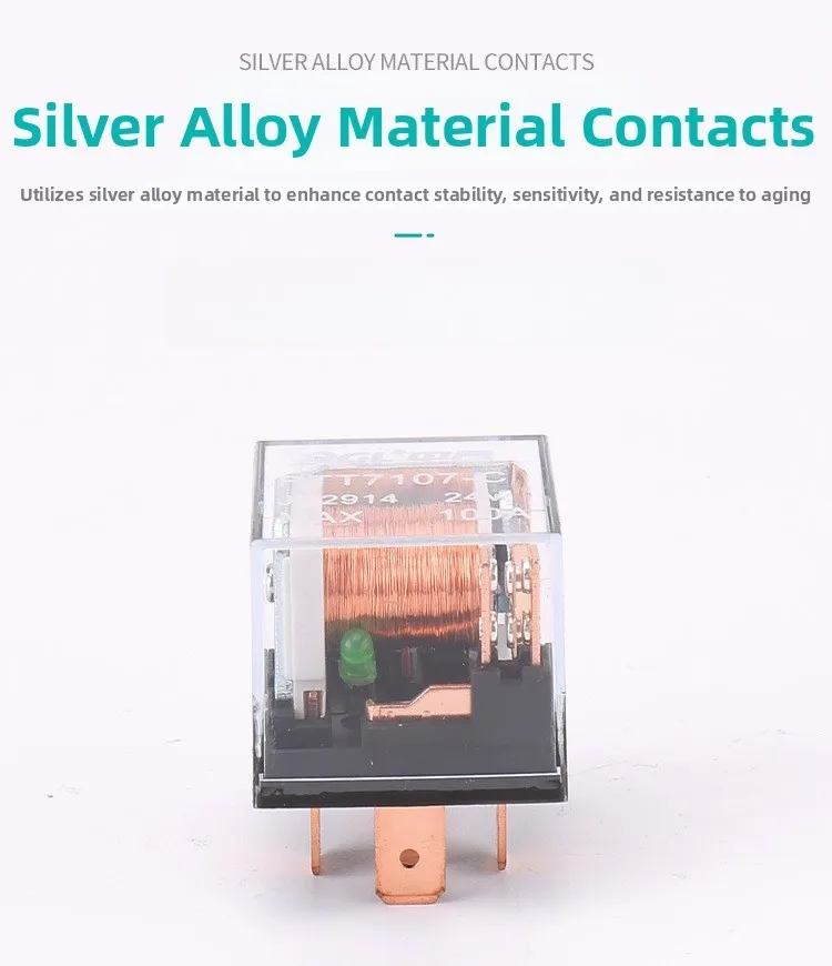 

5Pin Automotive Relay 12/24V Dual Contacts Waterproof Electrical Connector Including Transparent PC Case and LED Fault Indicator