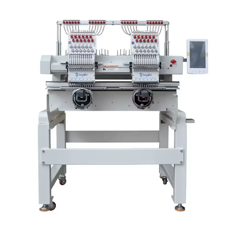 Automatic Two-Head 9/12/15s Flat Cap Cloths Computerized Multicolor Embroidery Machine for Fast-Speed Sewing