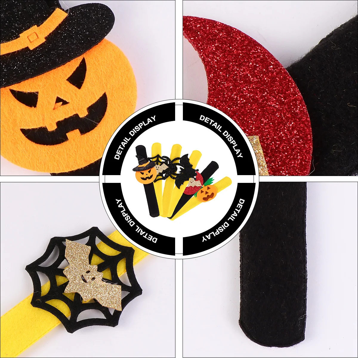 

6Pcs Halloween Circle Slap Bracelets Party Decorative Wristbands Kids Men Women Circle Bracelets Slap Bands