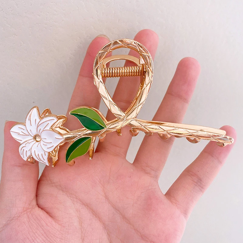 Metalen Haarklauw Elegante Haarspelden Gardenia Haarclips Barrette Krab Paardenstaart Clip Hoofddeksels Haaraccessoires