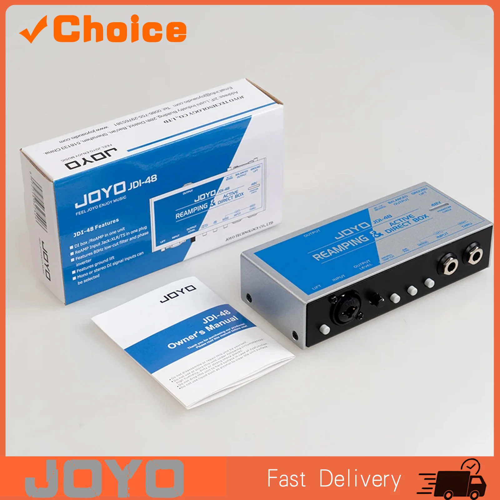 JDI-48 Stereo Mix Guitar Effect Pedal Preamp DI BOX Signal Switching Recording Live Performance DI Direct Box Multi Effects