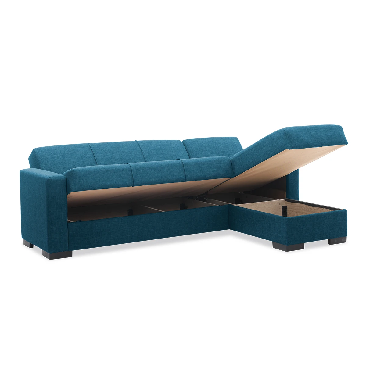 aj-European Modern Fabric L-Shaped Sleeper Sofa Corner Set with Massage Feature for Living Room
