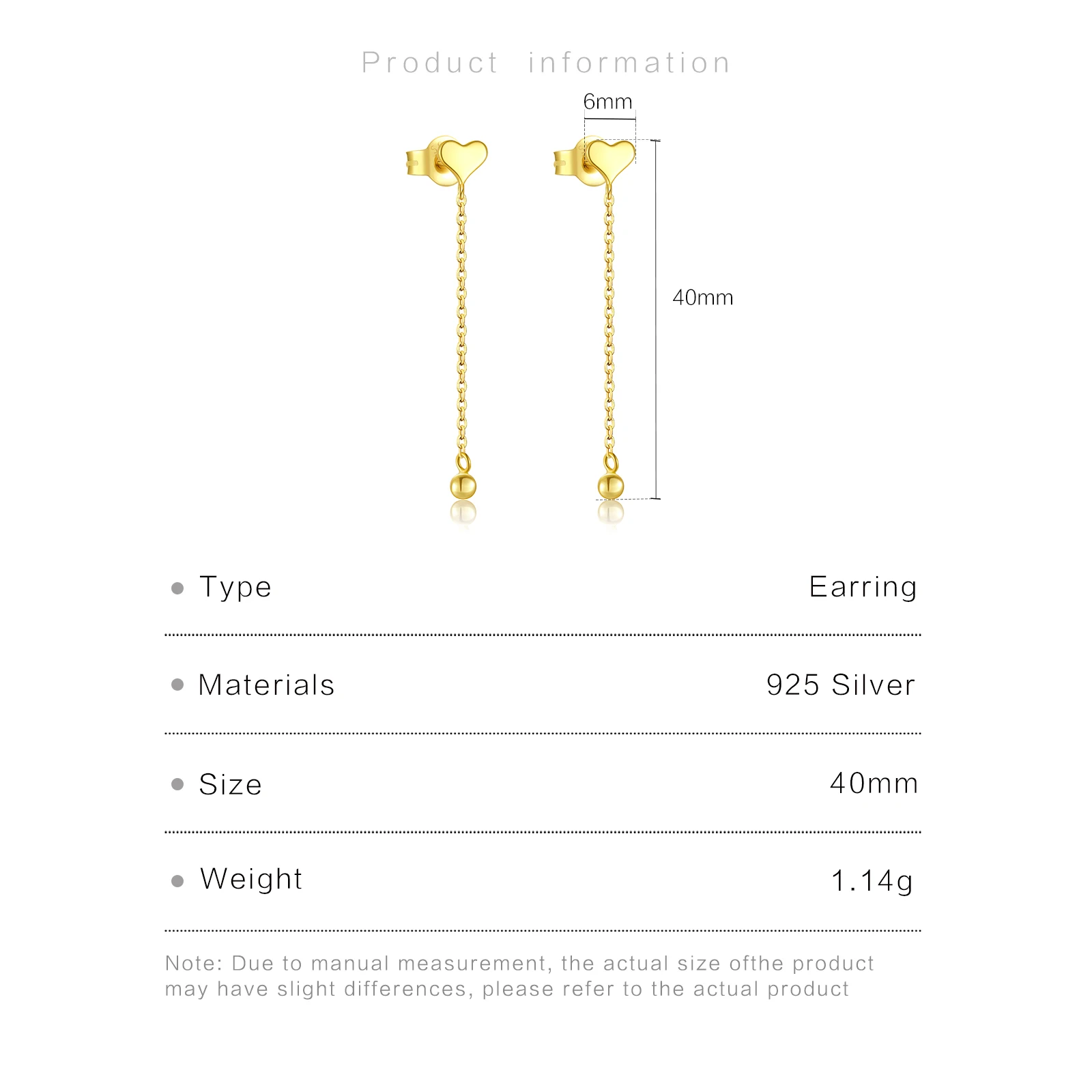 ANDYWEN 925 Sterling Silver Heart Bead Long Plain Piercing Drop Earring 2024 Luxury Delicate Gift Women Wedding Jewelry Gift