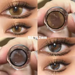 Duoxiu 2pcs Nature Color Contact Lenses Black Lenses Myopia Degree-0.00~ -8.00 Beauty Pupil Makeup Brown Eye Free Shipping