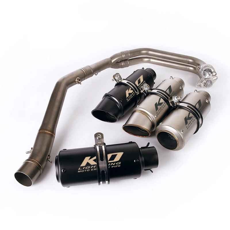 Slip On Motorcycle Exhaust System 51mm Muffler Tube Front Mid Connect Link Pipe Stainless Steel For Yamaha R3 R25 YZF-R3 MT-03