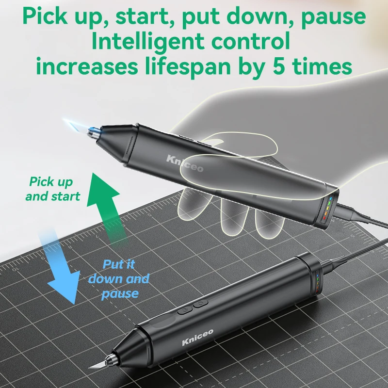Kniceo 40KHz Handheld Ultrasonic Cutter Ultrasonic cutting knife DIY Electric Carving Tool for Plastic/Resin/3D Printing/Textile