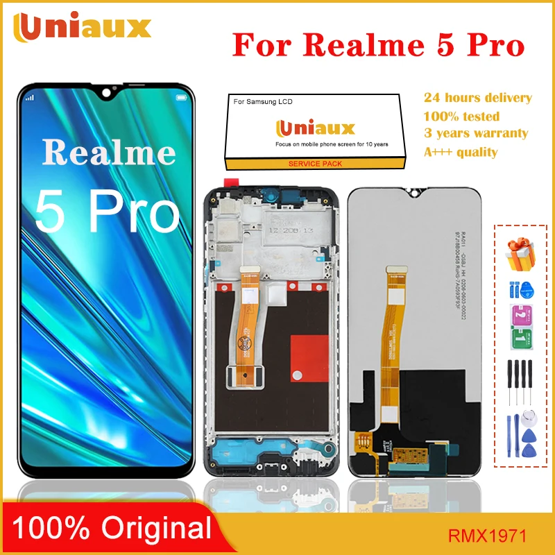 

Для мобильного телефона Realme 5 Pro, ЖК-экран в сборе, замена сенсорной ЖК-панели