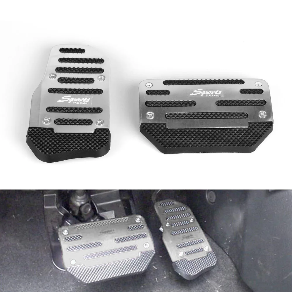 Universal Non-Slip Car Pedals - Easy Install Safety Accessory for Manual & Automatic Vehicles - Stylish Red & Blue Design