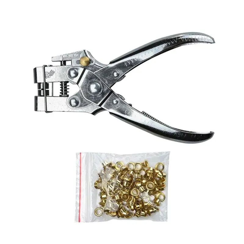J1UL1N Eyelet Hole Puncher Leather Belt Hole Punch Plier Revolve Sewing Machine Bag Setter Tool Household Leathercraft