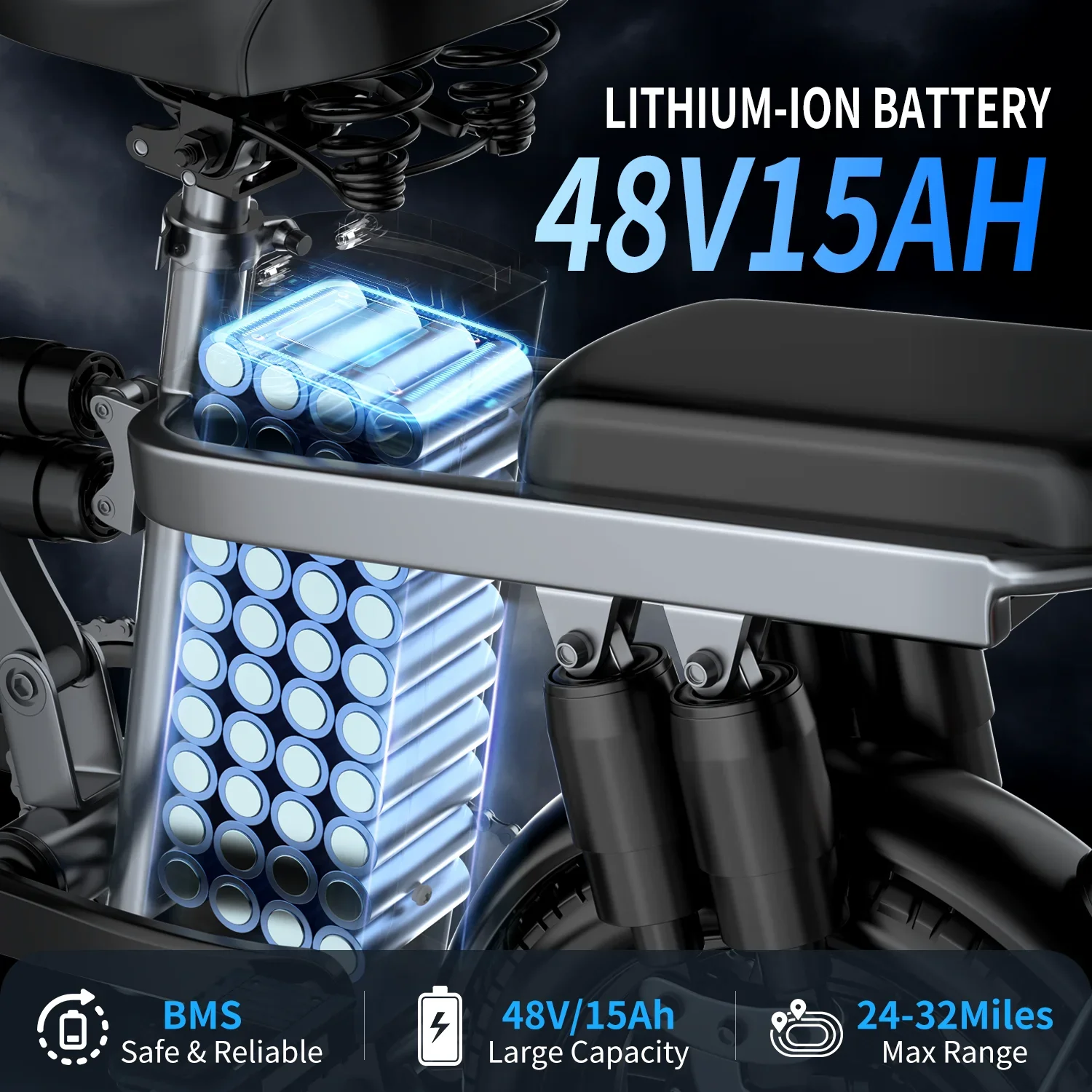 دراجة كهربائية قابلة للطي مع قطرة ، Ebike F12 ، دواسة ، 48V ، 15AH ، 14 بوصة إطار عريض ، دراجة للنقل