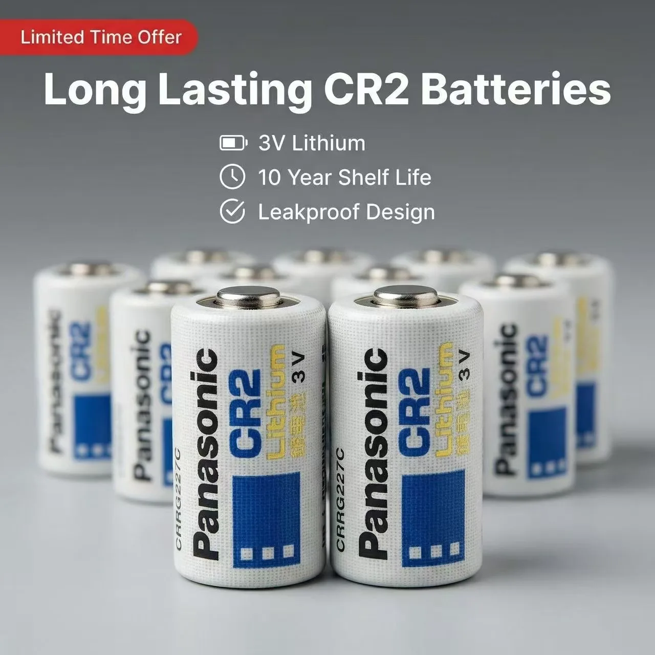 Original Panasonic CR2 CR15H270 3V Lithium Battery Primary Battery for Camera Rangefinder Flashlight Medical Devices