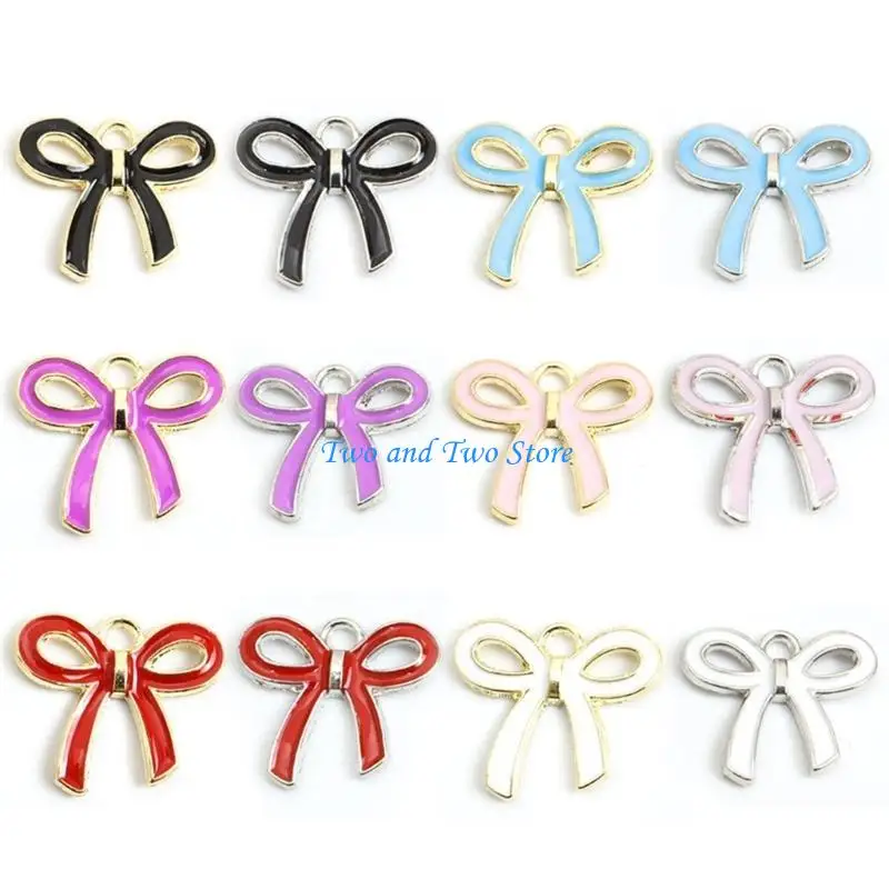 

HX6F 100Pcs Butterfly Jewelry Pendant Bowknot Ornament Bracelet Necklace Accessories
