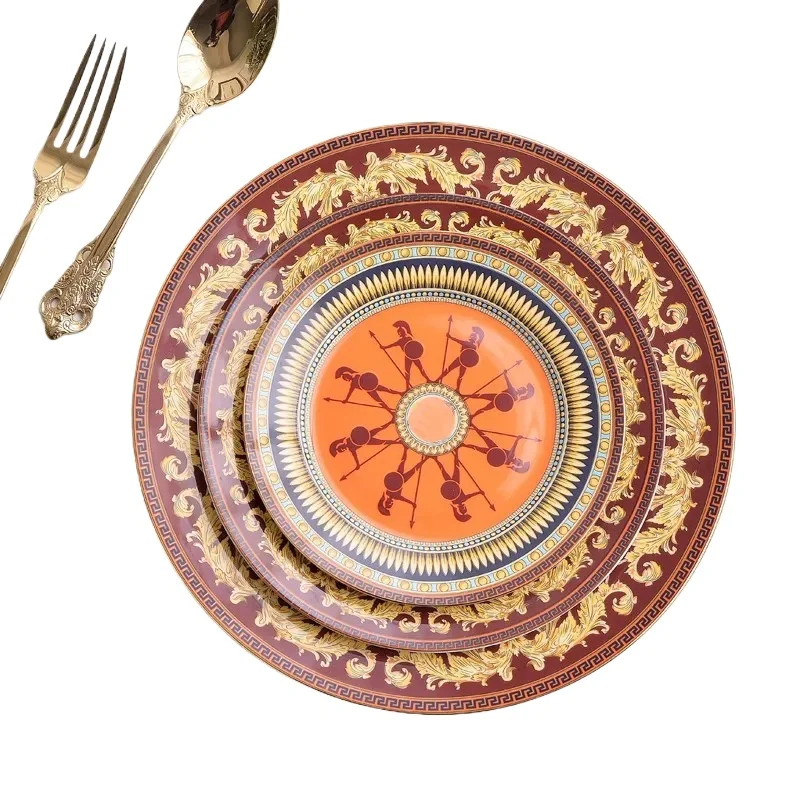 

European Hero Series Tableware Plate Dish Western Cuisine Dim Sum Display Dinner Ceramic Plate