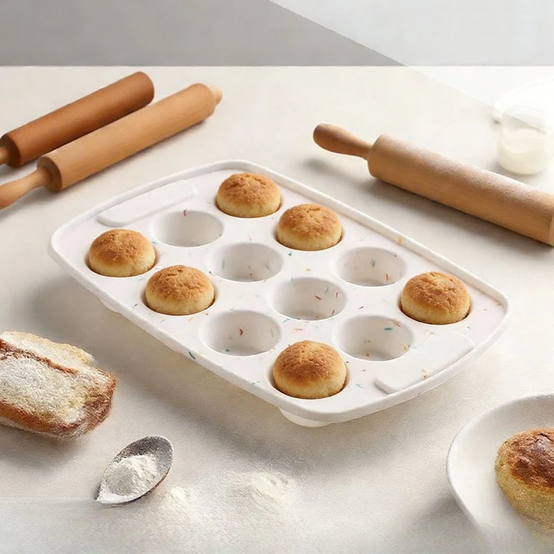1PC 12 even round silicone cake mold chocolate muffin cup mold crispy Oreo cookie mold hand diy baking tools