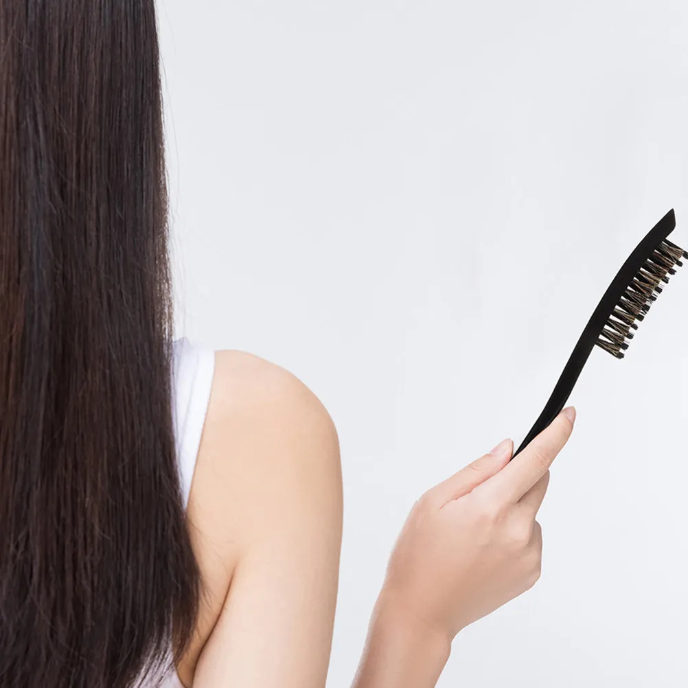 

2Pcs Three Row Teasing Comb Lightweight Flexible Slick Back Brush Hair Styling Smoothing Brush for Thick Long Hair Salon Home