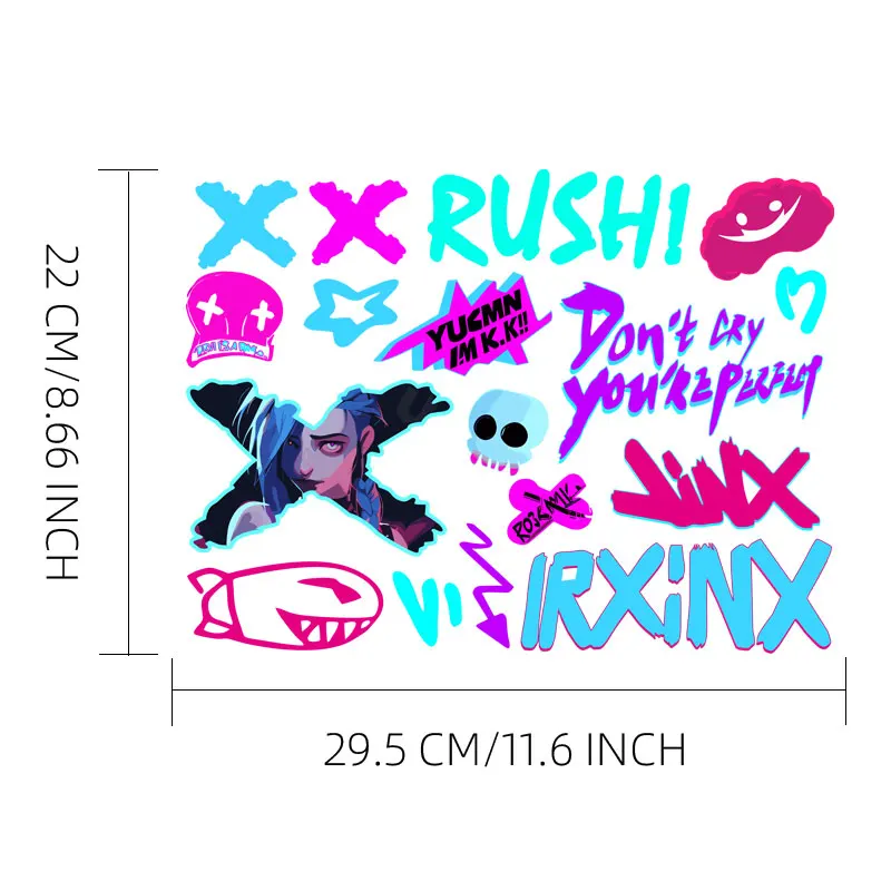 JINX car stickers graffiti laptop decorative stickers jinx motorbike paint window glass luggage compartment stickers accessories