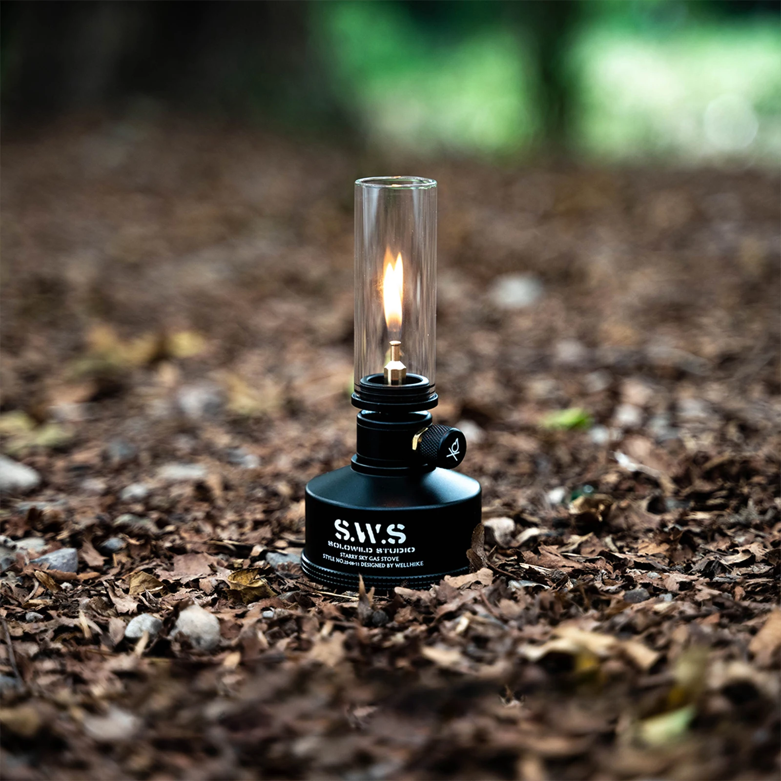 Portable Tent Lantern Glass Lampshade Gas Atmosphere Lamp with Screw On Gas Tank Candle Lantern Energy-saving for Camping Picnic