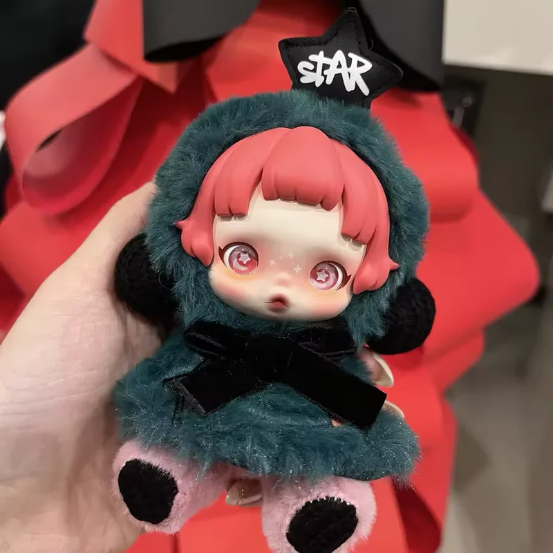 Figurines d'action Skullpanda Winter Disconnect Series, visage en vinyle, beurre, chanson mignonne de la neige, jouets pendentif, cadeau pour garçon et fille, véritable