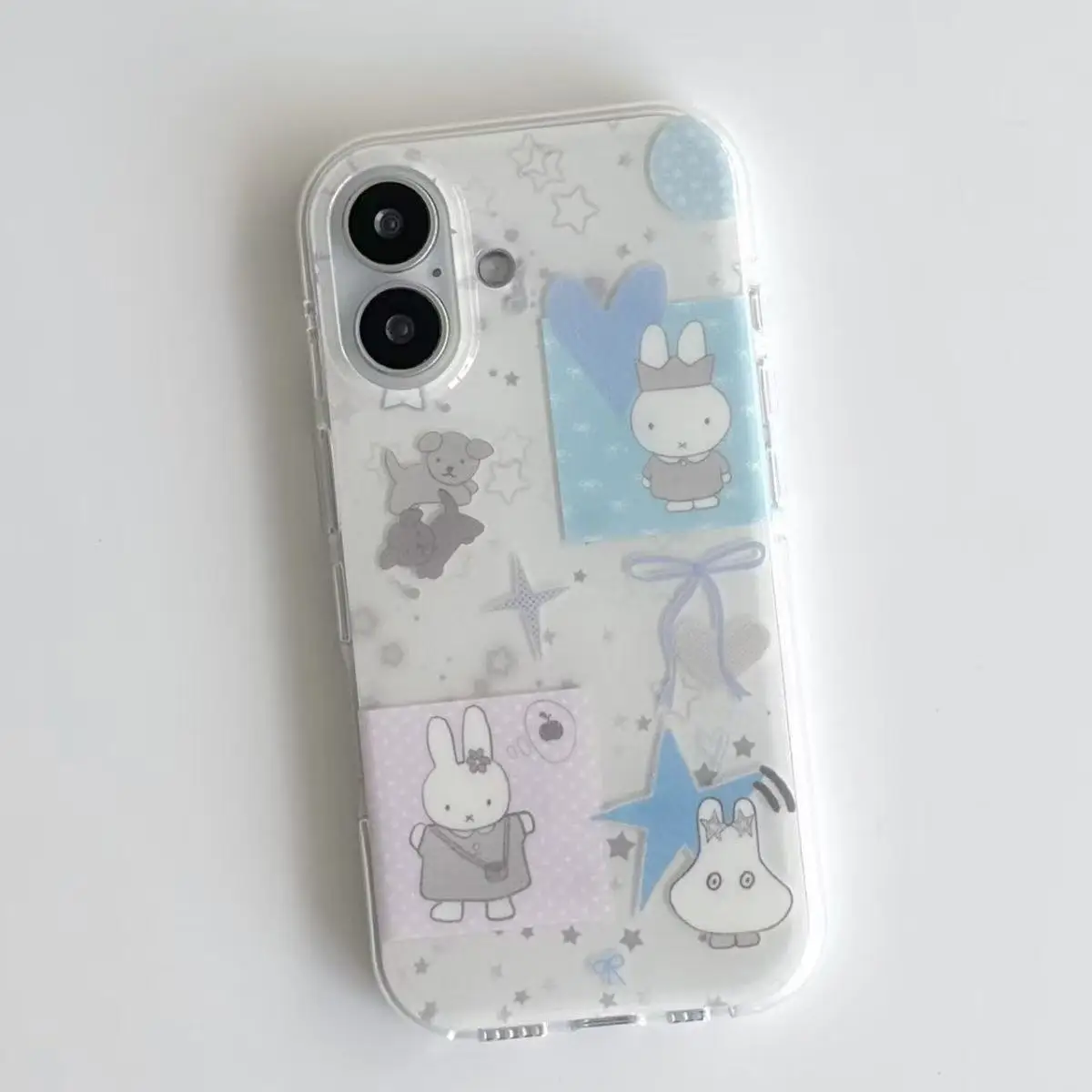 لطيف ميفي الكرتون الأرنب نمط شفافة جراب هاتف موضة واقية الحيوان واضح جراب هاتف مناسبة آيفون 13-17