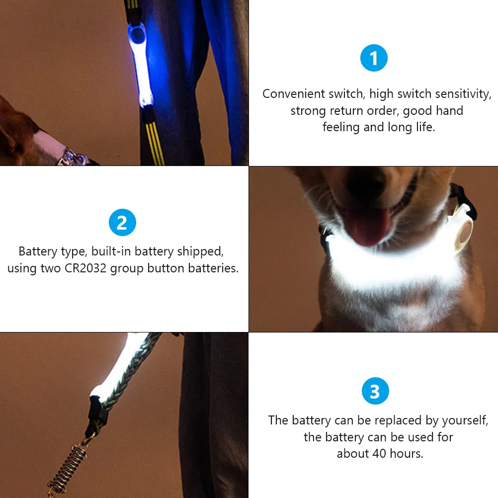 1Pcs LED Strap Pet Collar Multifunctional Warning Signal Night Safety Pet Supplies Strap