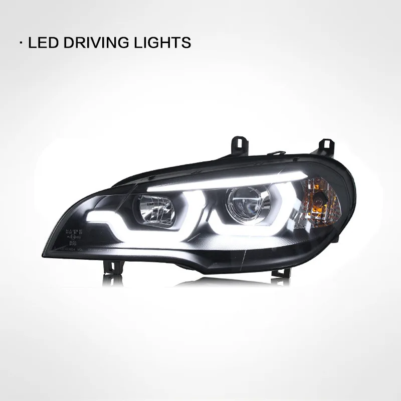 Suitable for 07-13 X5 headlight assembly E70 modified LED daytime running light double lens xenon headlight