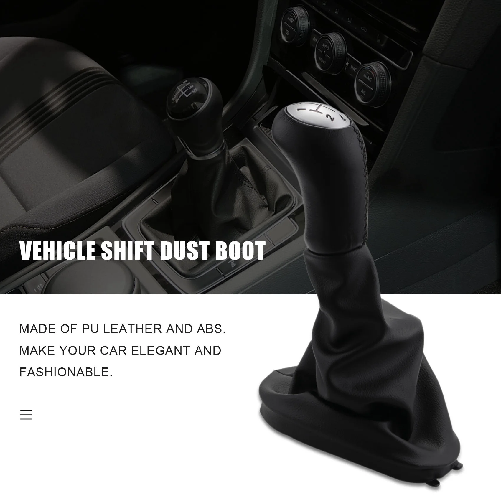 5 Speed Leather Manual Car Gear Shift Knob Lever with Boot Cover for Renault Clio 2 Clio 3 Megane 2 Scenic 2 Kangoo