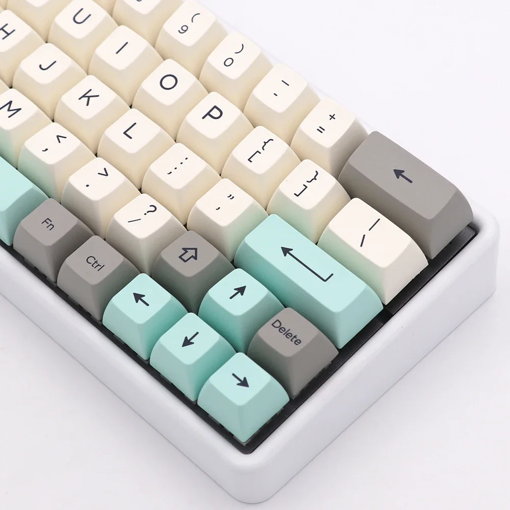 Esquema minimalista de cor verde Keycap SA Altura PBT Sublimação Personagem Teclado Mecânico GH60 68 84 104 Keycap