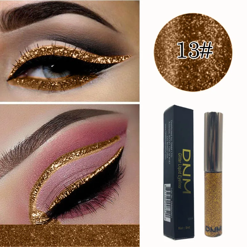 16 Farben Diamond Liquid Eyeliner Professional Silver Green Shiny Eyes Flash Langlebiger flüssiger Glitzer-Eyeliner Beauty Makeup – Detail 14