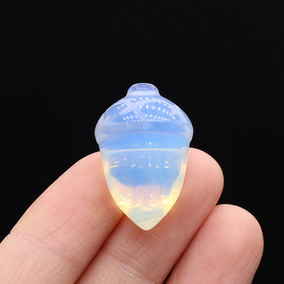 Crystal Stone Ornaments Mini Pinecone Amethyst Rose Quartzs Carving Healing Energy Stone Home Crafts Daily Gifts 18x26mm