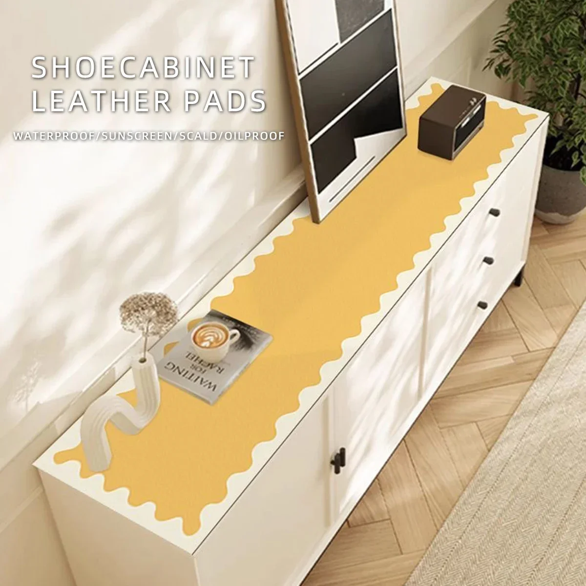 PU Cabinet Mat  Kitchen Oil-proof Placemats TV Cabinet Dust  Cover Bedside Table Mat Home Decor Table Decor Waterproof Mats