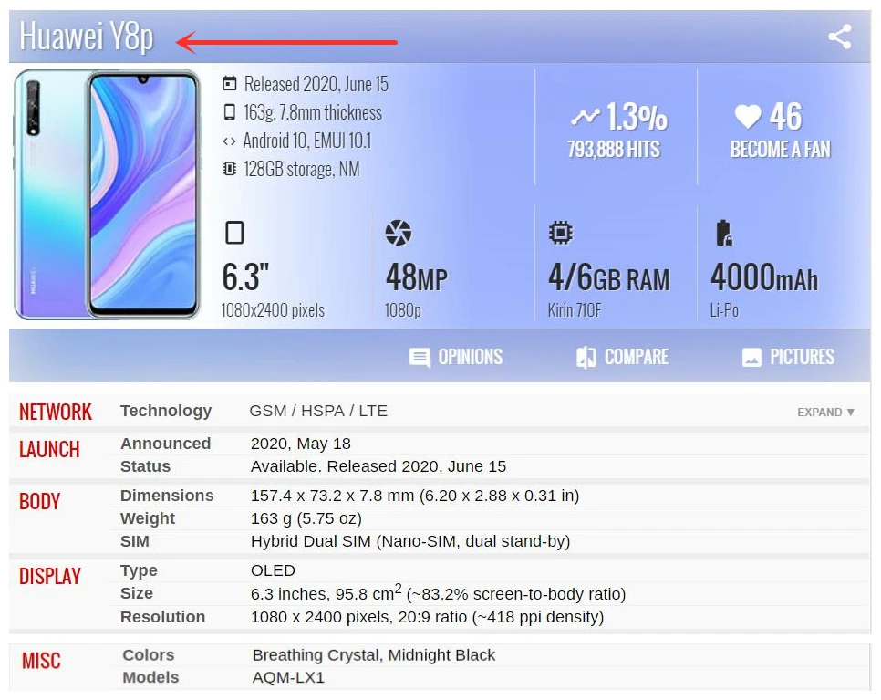 6.3  LCD For Huawei Y8P TFT LCD Display Touch Screen AQM-LX1 Digitizer Assembly Replacement