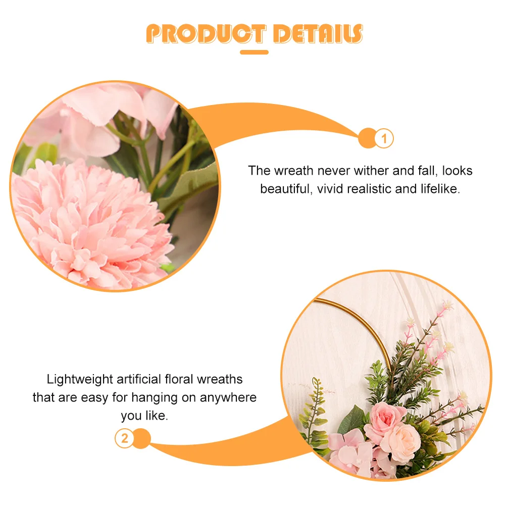 

Artificial Wreath Nordic Style Simulation Green Leaves Floral Rustic Wedding Arch Backdrop Door Hanging Decor Realistic Lifelike