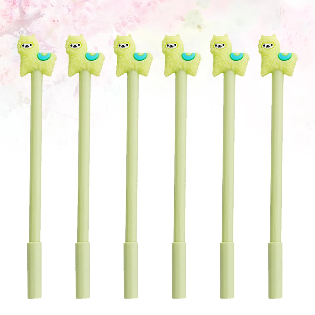 

12 Pcs Alpaca Neutral Pen Gel Ink Pens Writting Students Cartoon Pearlescent Child