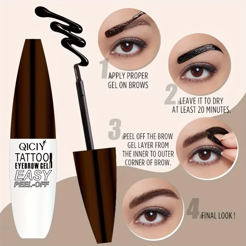 Gel anti-taches pour sourcils sauvages naturels, sourcils pelables, facile à enlever, non collant, adapté aux débutants, 1PC