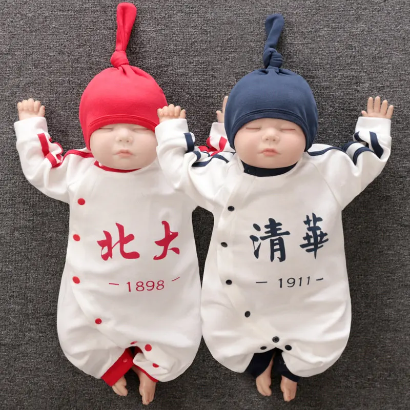بدلة أطفال للربيع والخريف من القطن الخالص للأولاد والبنات ملابس لحديثي الولادة ملابس لطيفة هاراجوكو Sle للرضع ماركة صينية