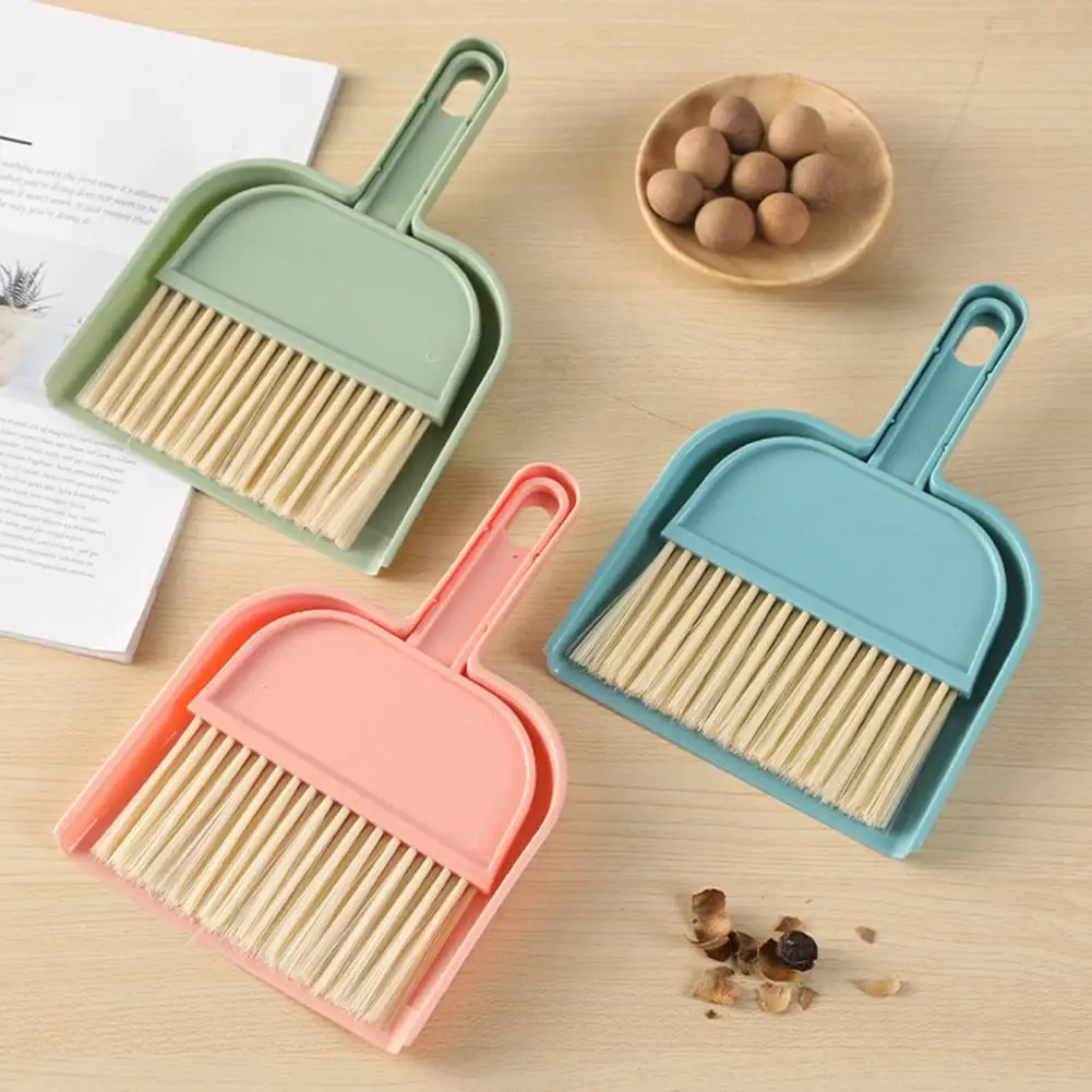 Small Broom With Dustpan Set Soft Bristles Handheld Countertop Mini Dust Pan Broom Sweeper Set Kids Cleaning Tools Home Supplies