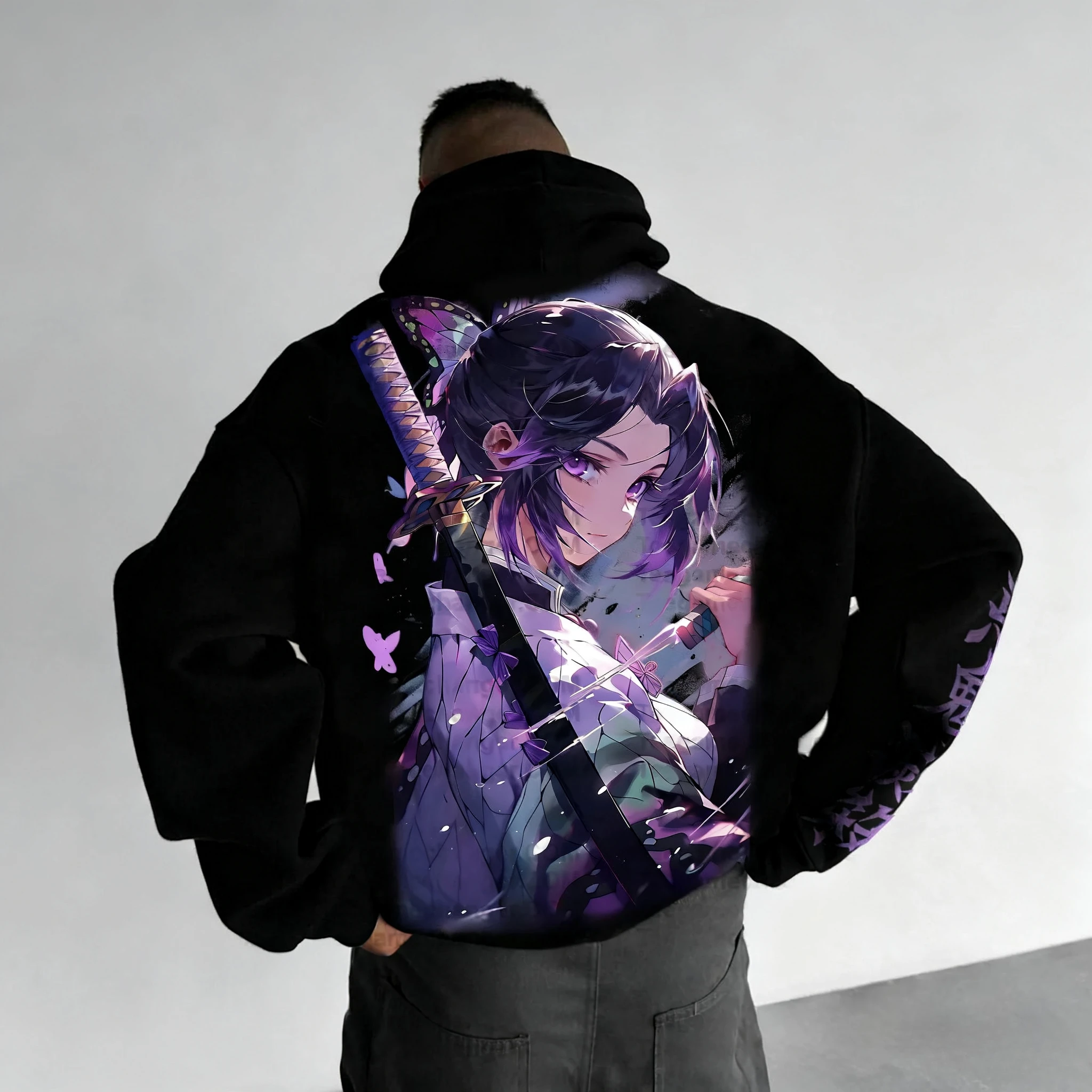 2025 Demon Slayer Anime Sudaderas con capucha con estampado periférico para otoño e invierno, sudaderas holgadas de algodón a la moda para hombres y mujeres