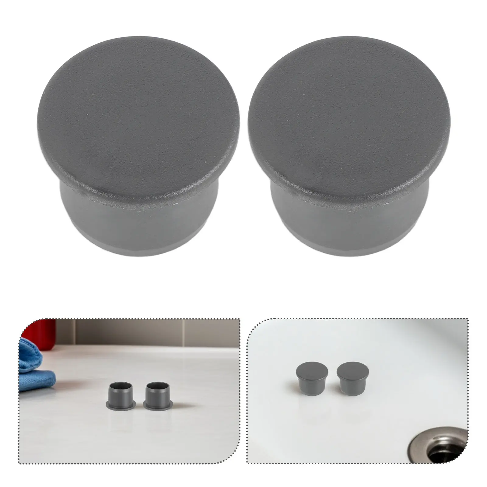 

2Pcs Sink Overflow Cover Plastic Drain Hole Cap Basin Trim Insert Kitchen Bathroom Bathtub Spillover Hole Plug Effective Seal