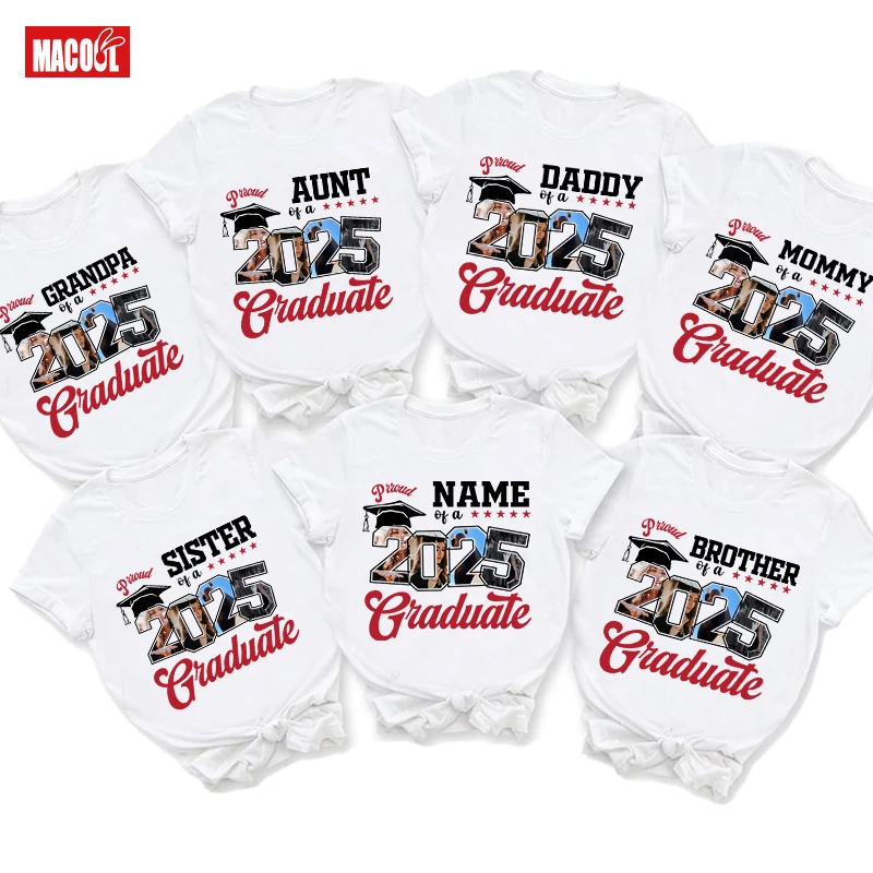Class of 2025 Shirt Family Personalized PHOTO Graduation Class of 2025 Graduation Family Shirts Proud Family Graduate Shirt Gift